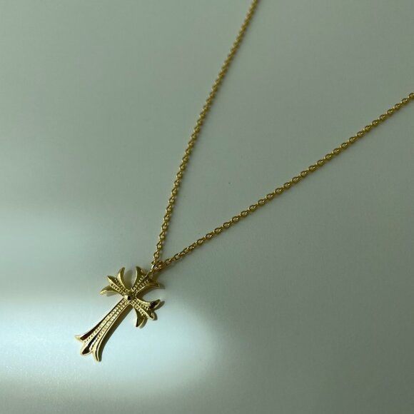 NWT Donatella Cross Necklace // 14k Gold Vermeil - Picture 2 of 3